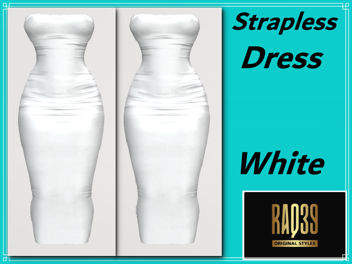[R39] Strapless Dress White