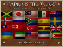 Parkins Textures - Grungy Flags B Set - 20x Full Perm 1024x512 - Grunge, Country, Decor, Poster, Fabric, USA, UK, Spain