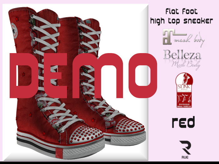 :: RUE :: High Top Sneaker - Red DEMO