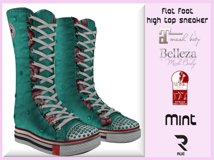 :: RUE :: Flat Foot High Top Sneaker -  Mint