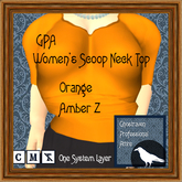 GPA Women's Scoop Neck Top - Orange Amber Z (ADD to unpack)