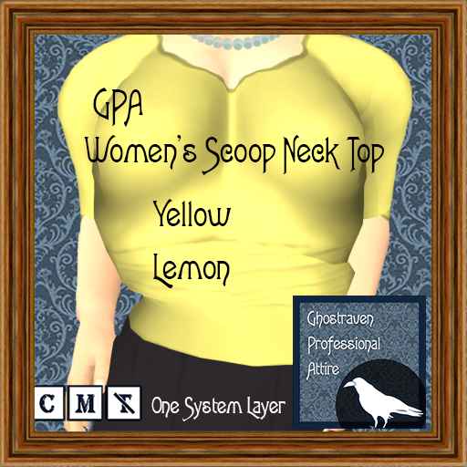 GPA Women's Scoop Neck Top - Yellow Lemon (ADD to unpack)