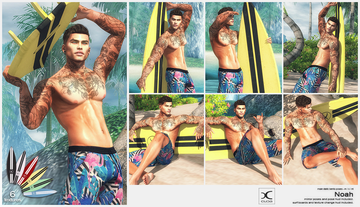 [..::CuCa Designs::..] Noah - Male Bento Poses Set