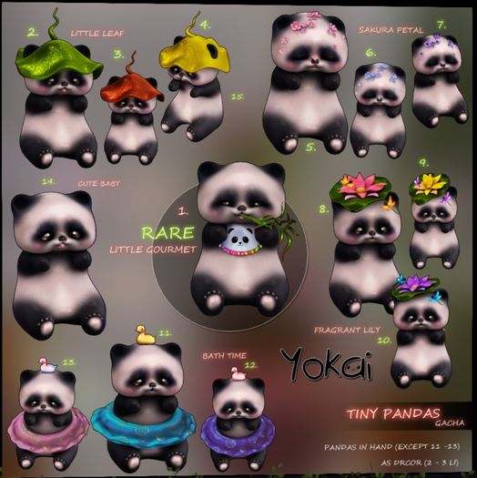 2.YOKAI - Tiny Pandas GACHA - Little Leaf (green)