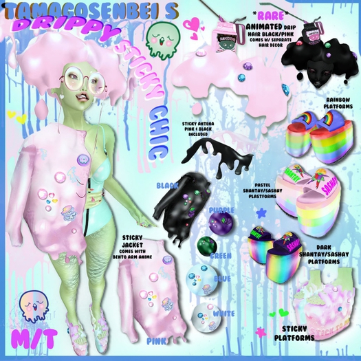 TS Sticky Antenae Black & Pink Boxed