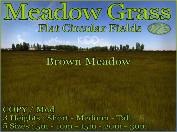 KIDD Meadow*FlatCircle*5sizes*3heights*BrownMeadow*CopyMod