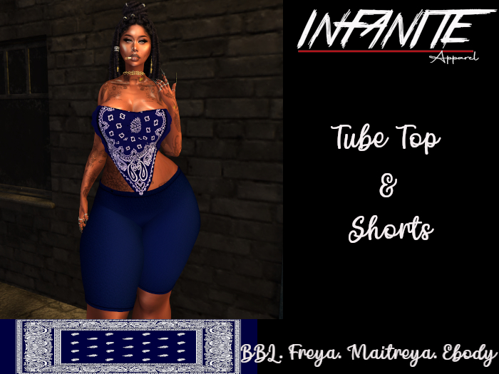 IA:Reppin Tube Top & Shorts -Blue