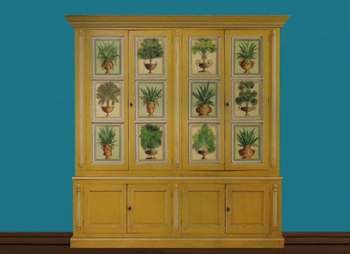 Beautiful Neoclassical Painted Cabinet Only 5 Prims