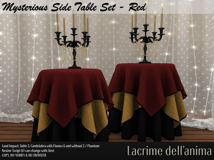 Mysterious Side Table Set - Red