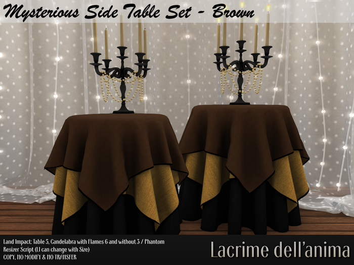 Mysterious Side Table Set - Brown