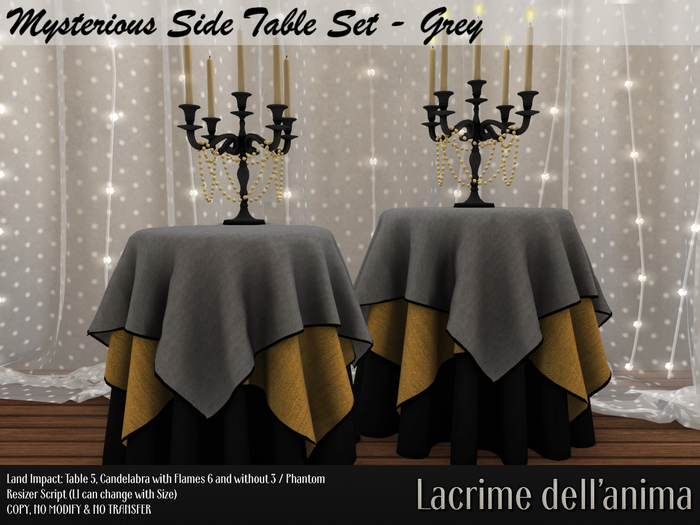 Mysterious Side Table Set - Grey