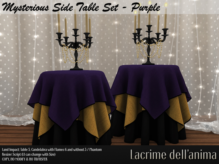 Mysterious Side Table Set - Purple
