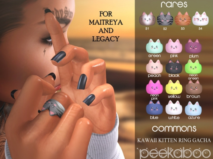 Peekaboo - Kawaii KItten RIng Maitreya - S3 RARE