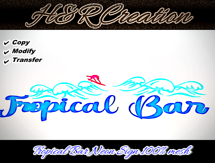H&R Tropical Bar Neon Sign FULL PERM