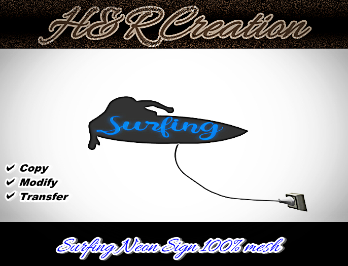 H&R Surfing Neon Sign FULL PERM