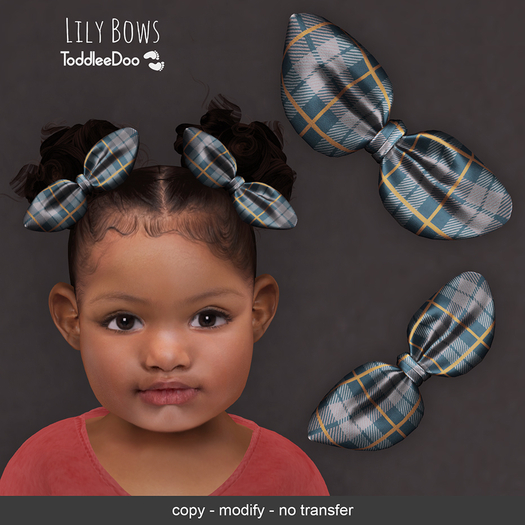 LeMomo: Lily Bows (tartan blue)