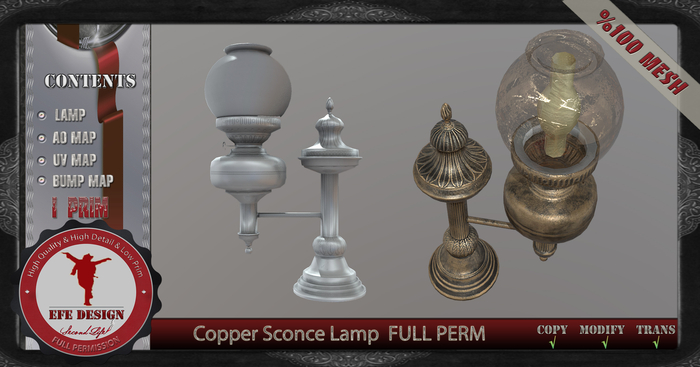 Copper Sconce Lamp Full Permission Efe Design
