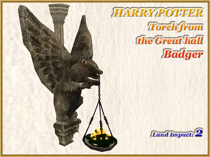 HARRY POTTER -Torch from the Great hall-Badger (2 LI) Full perm