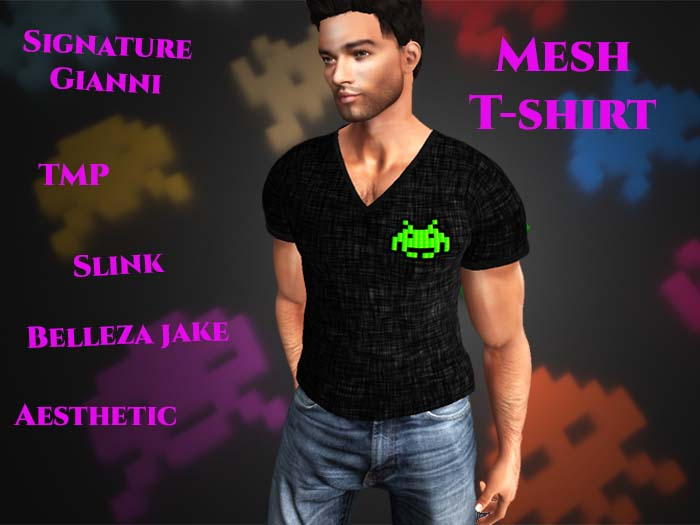 Space Tshirt Mesh Retro Gamer
