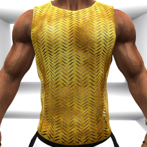 WL- Waves Pattern Gold Tank Top  -Aesthetic