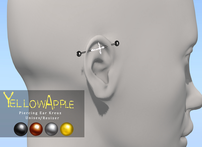 Yellow Apple - Piercing Ear Kreuz