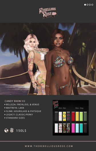 ~Rebellious Rose~ Candy Bikini v2 (Add Me)