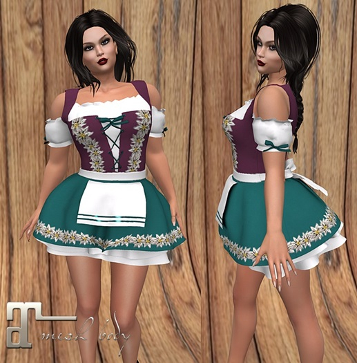 *YT*Dirndl Frida Green Purple