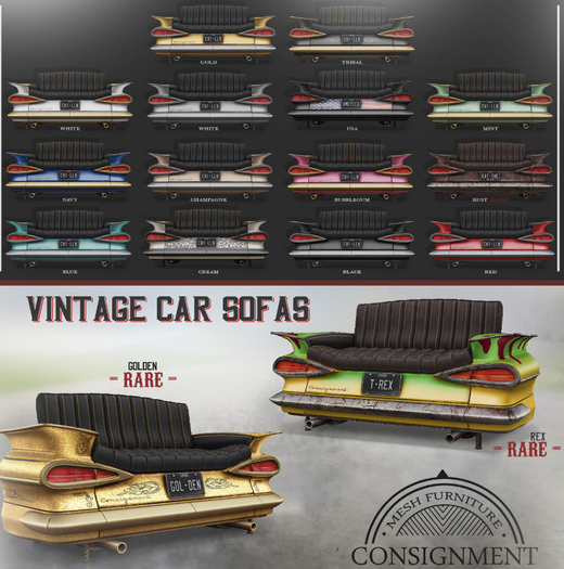 [Con.] Vintage Car Sofas - Rex RARE