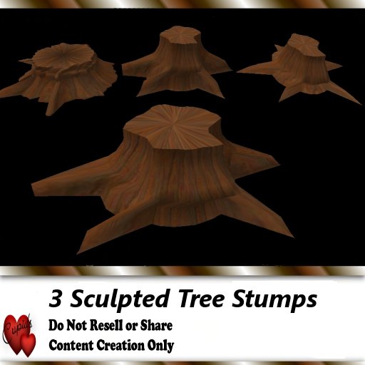 3 Sculpted Tree Stumps