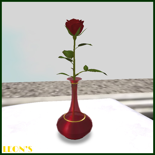 Red Rose Flower in Ruby Glass Vase - RESIZE COPY