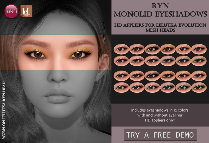 Izzie's - DEMO Ryn Monolid Eyeshadows (LeLutka Evolution HD)