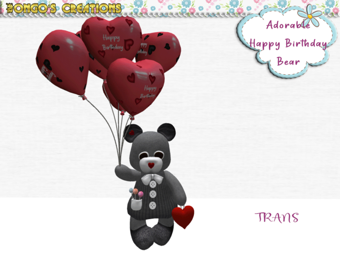 BMC971 - HAPPY BIRTHDAY - BEAR.