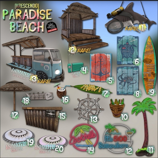 [Kres] Paradise Beach - Hut (2) RARE
