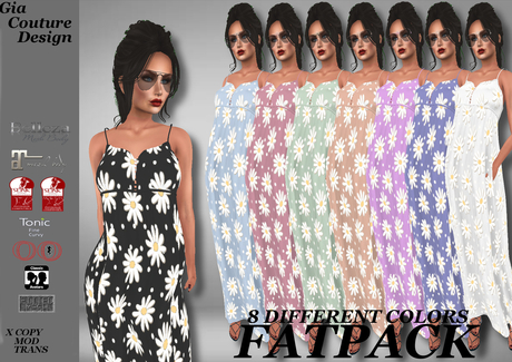 Second Life Marketplace - "GCD" Robbie Summer Dress Outfit FAT PACK