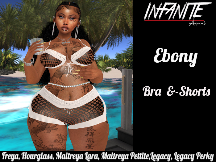 IA:Ebony Bra & Short: White