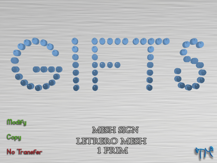 SIGN MESH "GIFTS"  1 prim