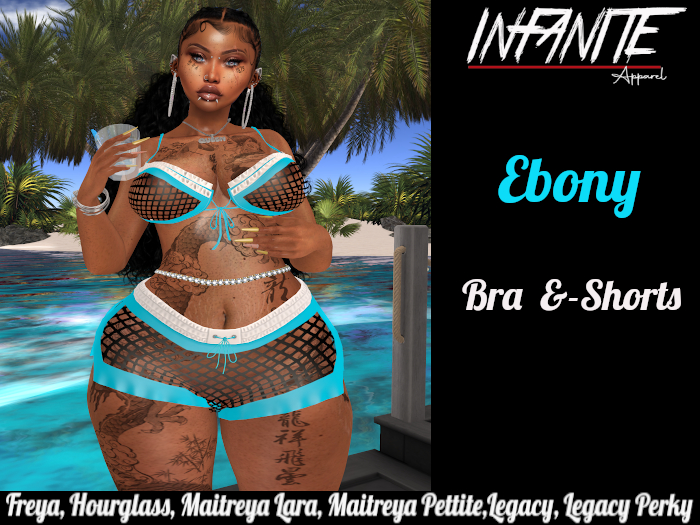 IA:Ebony Bra & Short: Light Blue
