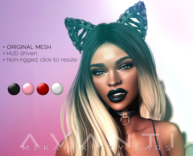 .:Avanti:. Mekah Kitty Ears (HUD-Driven!)