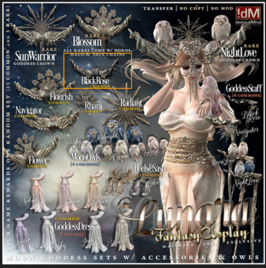 !dM Lunara **BLACK ROSE** Horns (BOX #19)