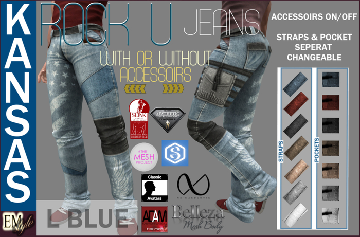 EMS - KANSAS JEANS -ROCK U- L BLUE