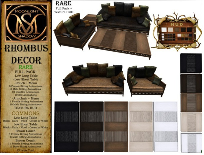 "Moon_Sha" Rhombus Decor - Long Low Table - Dark