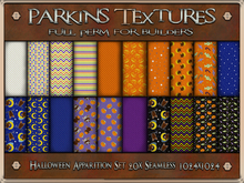 Parkins Textures - Halloween Apparition Set - 20x Full Perm Seamless 1024 - Fabric, Cloth, Kid, Child, Pumpkin, Vampire