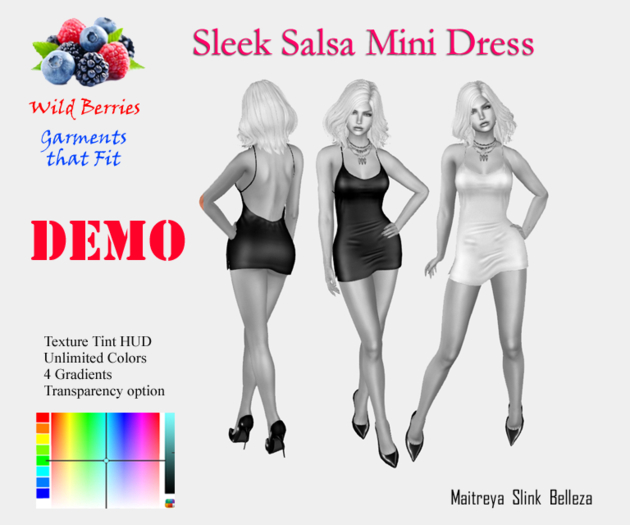 DEMO #3M Sleek Salsa Micro Mini Dress