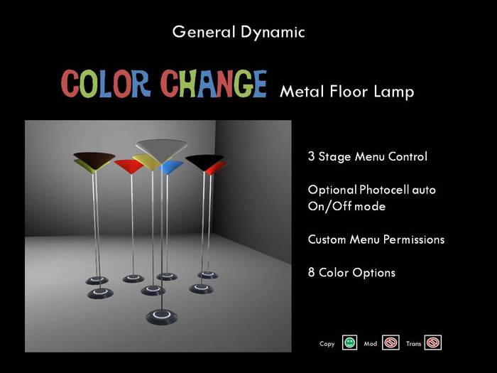 Color Change Metal Floor Lamp