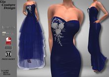 "GCD" Rita Strapless Gowns Blue