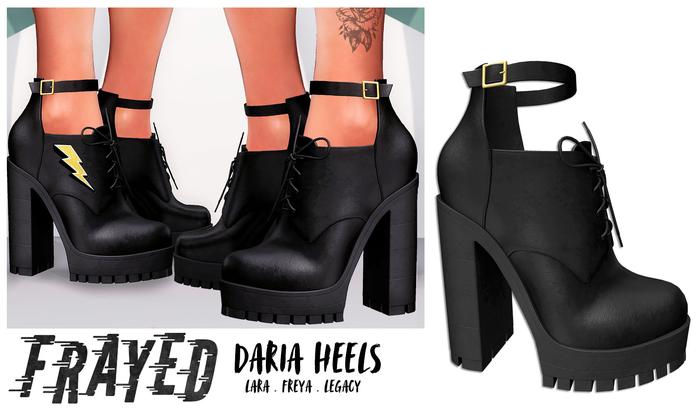 Frayed - Daria Heels - Black