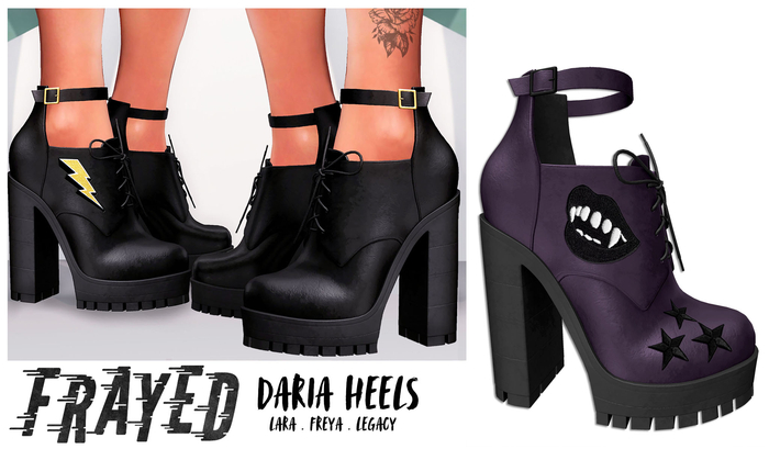 Frayed - Daria Heels - Purple Fangs