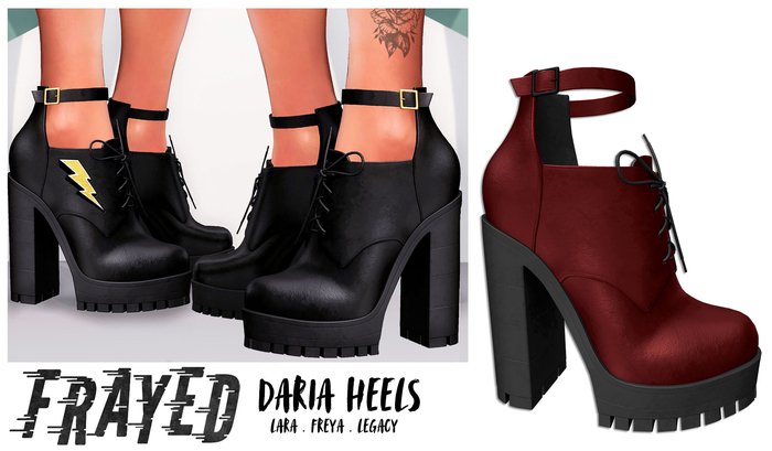 Frayed - Daria Heels - Red