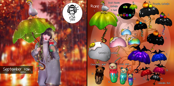 6.Yokai - September rain - Umbrella Scrambled Egg (white)