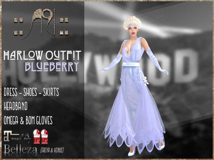 ::AU::  HARLOW GOWN  Blueberry {add me}